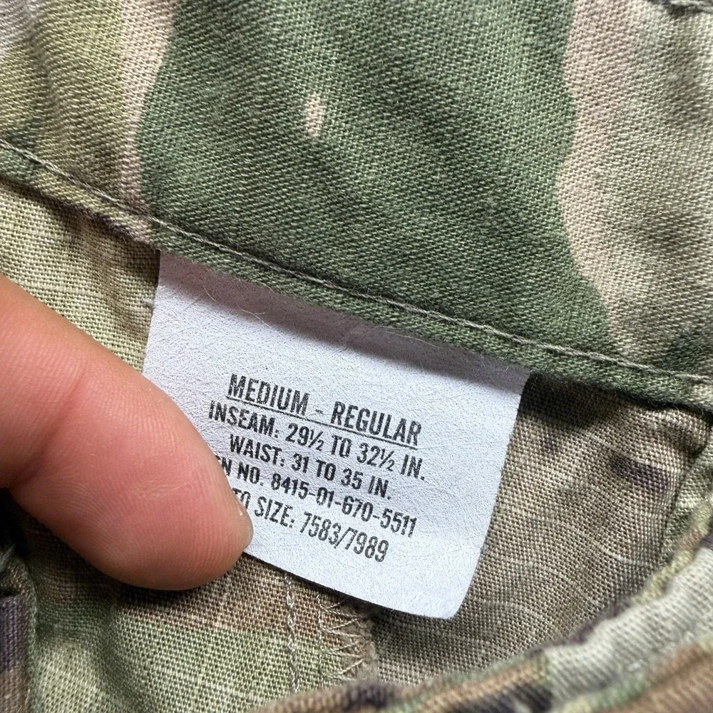 US Army Pant Men M(32x31) Green Camo Ripstop Cargo Jogger Tapered Combat Uniform